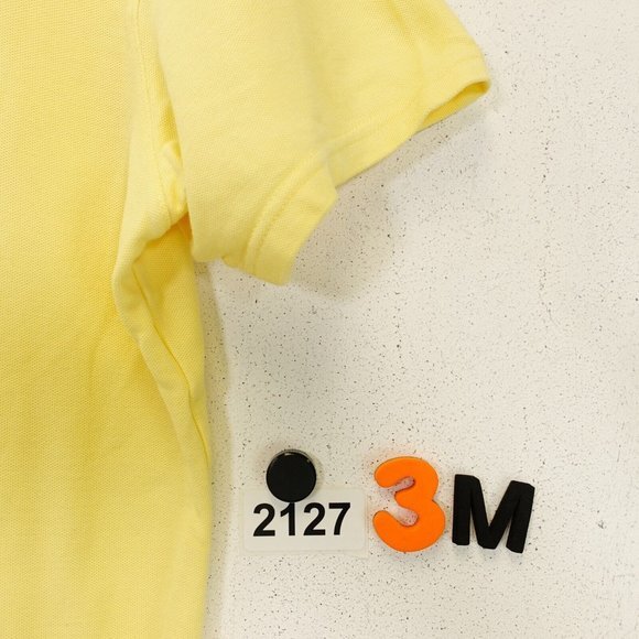 BANANA‎ REPUBLIC Polo Shirt Mens SMALL Yellow Butter Pique Knit Golf Classic - Picture 11 of 11